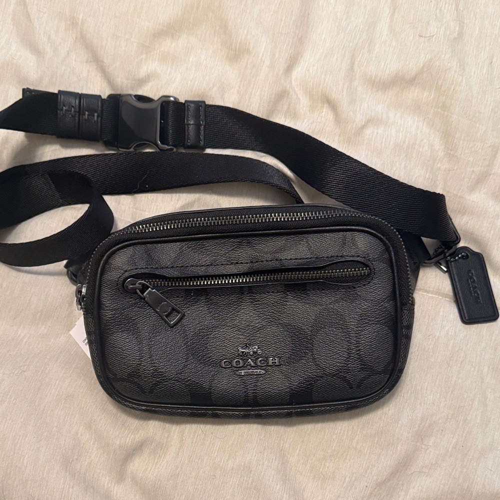 Coach Black Signature Belt Bag